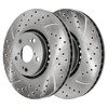 AutoShack Pair of 2 Front Drilled and Slotted Brake Rotors