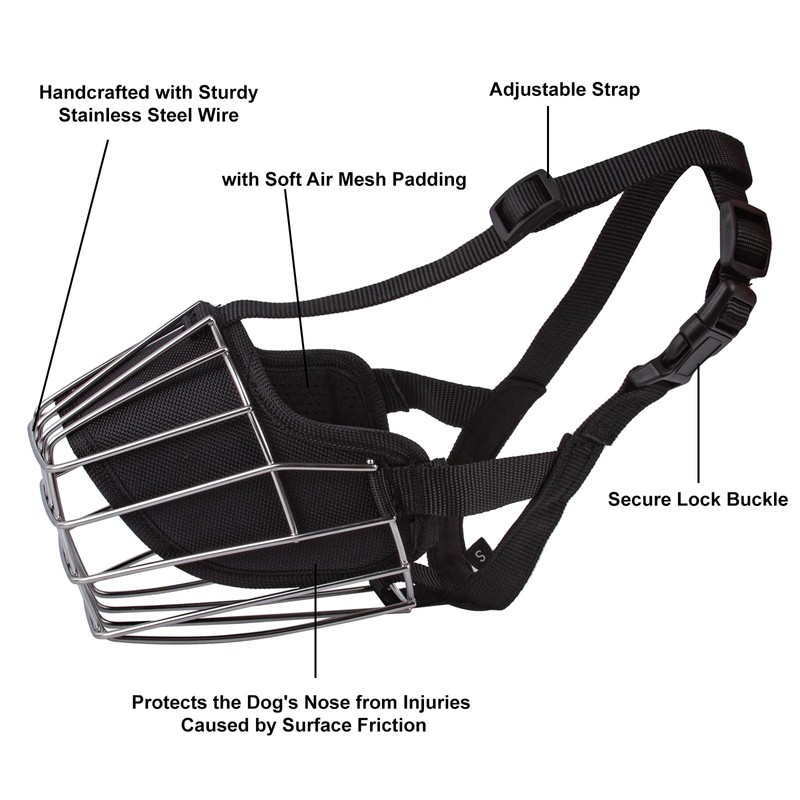 Dog Muzzle Metal Basket for Golden Retriever, Pit Bull Terrier,