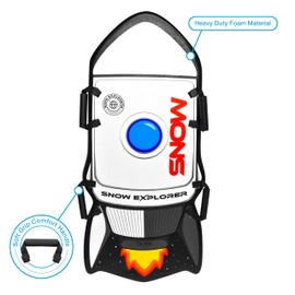 CocoNut Outdoor- Single & Double-Rider Foam Snow Sled 2 Pack - Penguin & Rocket Ship - Lightweight Foam Toboggans with Grip Handles & Slick Bottom for Increased Speeds, Ideal for Kids & Tweens & Teens