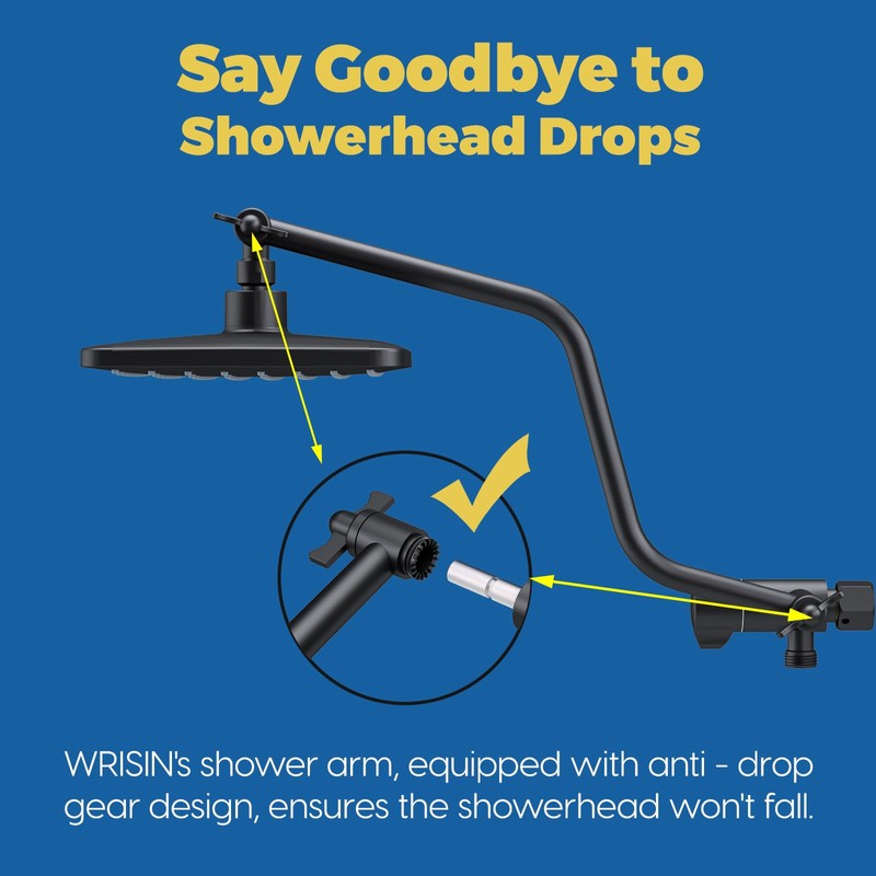 WRISIN 10 Inch Rain Shower Head with Handheld Spray, 7-Function