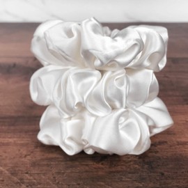 Celestial Silk Mulberry Silk Scrunchies for Hair (Ivory)