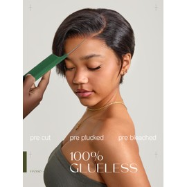 Frodio Throw On & Go Short Pixie Cut Pre-Style Real Human Hair Glueless Wig Glueless Wig Hair Loss Friendly