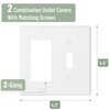 Bates- Combination Wall Plate, Toggle Switch/Decorator, White, 4.5"x4.5"/Standard Size, 2