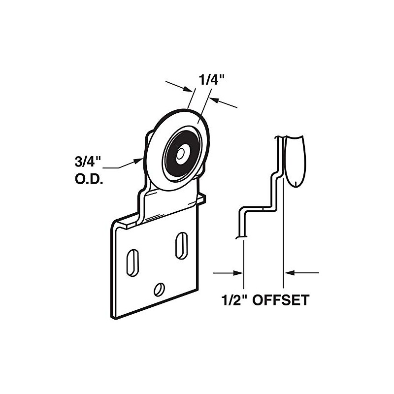 Slide-Co 16202-B Closet Door Roller Assembly, 3/4 In. Convex Edge