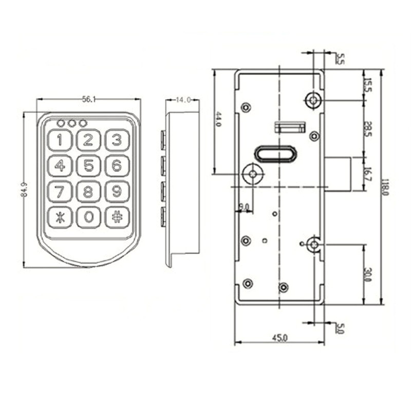 Electronic Cabinet Lock Zinc Alloy Easy to Install Cabinet Keypad
