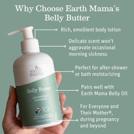 Earth Mama Belly Butter, Maternity Moisturizer for Dry Skin | Lotion for Pregnancy and Postpartum Recovery Self Care, Body Cream with Aloe, Fragrance Free, 8-Fluid Ounce (2-Pack)