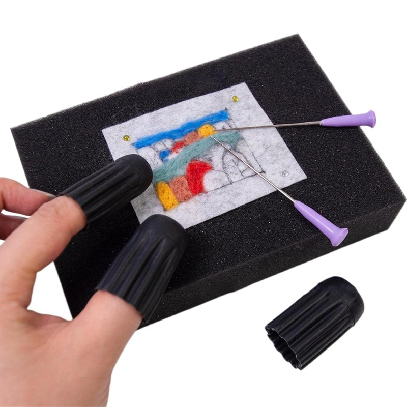 KEPYATI 3 Finger Guards Needle Felt Knitting Fingertip Protection Thimble