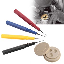 Set of Oilers Plastic Watch Repair Kit, Mechanical Watch Oil Tools Precision Watch Oiler Watch Oil Pins Professional Watch Oiling Kit 4 Pins with Oil Cup for Pocket Watches Clock DIY Clean