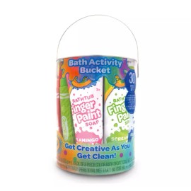Crayola Bath Activity Bucket 30Pc Bath Bombs Finger Paint Soaps Body Wash Pens