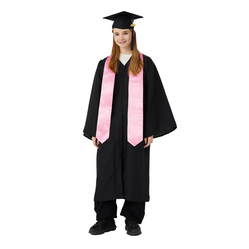 UIALECG Unisex Graduation Stole Blank Graduation Sash Plain Grad Stole,Pink