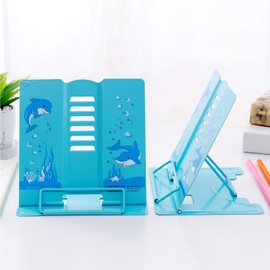 Bookends Book Stand Book Stand Book Stand Children's Book Stand School Reading Stand Bookends Suitable for Kitchen and Office as Cookbook Holder and Reading Stand Bookend (Blue)