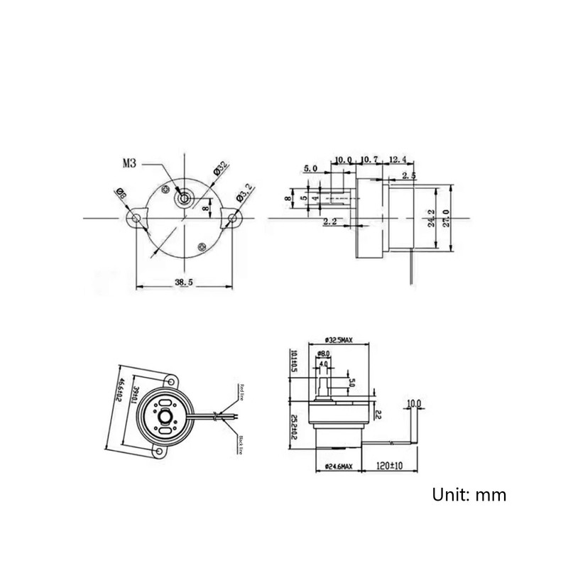 CHANCS JS-30 DC 3V 3RPM Flat Shaft Plastic Gear Electric