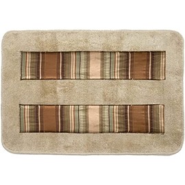 Zahari Home Contempo Modern Bathroom Rug Classic Luxury Bath Rug Contemporary Decor Beautiful Shower Mat Unique Design Stylish Washable Bathroom Rug Striped Bath Rug Bath Shower Tub Décor