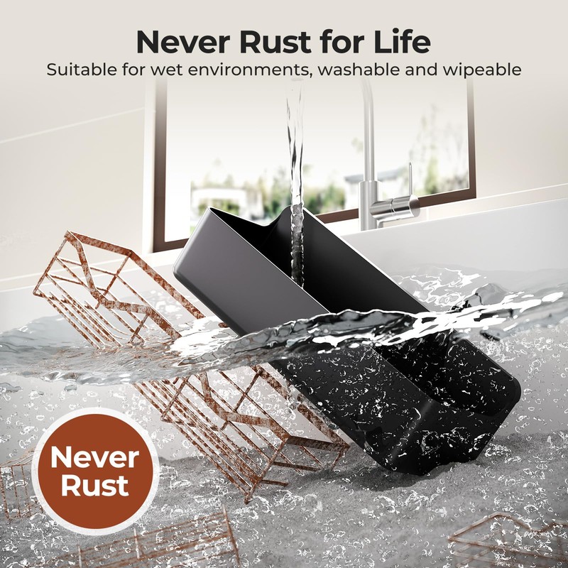 Orimade Shower Caddy 5-Pack, No-Drill Adhesive Shelves for Bathroom, Rustproof