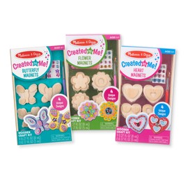 Melissa & Doug Paint & Decorate Your Own Wooden Magnets Craft Kit – Butterflies, Hearts, Flowers