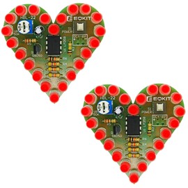 DIY Kit Heart Shape Breathing Lamp Kit DC 4V-6V Breathing LED Suite Red White Blue Green DIY Electronic Production for Learning, Red Pack of 2