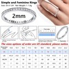 Silvora Silver Rings for Women 925 Thin Anniversary Bands Couple