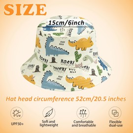 LHLZNB Baby Sun Hat 0-48 Months Toddler Sun Protection Animal Cap for Boys Girls Unisex Summer Bucket Hat with Adjustable Chin Strap UV Protection UPF 50+ ﻿ (UK, Alpha, S, M, Yellow Dinosaur)