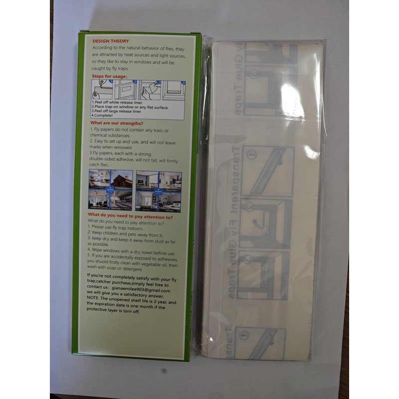 Window Fly Traps, Clear Sticky Paper Strips for Indoor Fruit