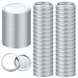 72Pcs Canning Lids with Rings Wide Mouth, for Ball, Kerr Jars - Split-Type Metal Mason Jar Lids for Canning - 100% Fit & Airtight for Regular Mouth Jars (36Lids+36Rings for Wide Mouth)