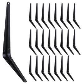 ELSKER&HOME 24 Pack Shelf Brackets 12 Inch, Floating Shelf Bracket for Wood, Black Metal L Bracket for Shelves Support, Wall Mount Corner Brace