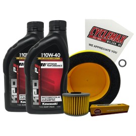 Cyclemax Standard 10W-40 Tune Up Kit compatible with 2021-2025 Kawasaki KLX300 w/Plug