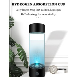 Sxhlseller 410ml Hydrogen Water Bottle mit Schlauch Adapter zu genießen reine O2/H2 & 420ml große Kapazität, 1200-1400ppb tragbare Wasserstoff Wasser Generator für Reisen