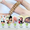 Wooden Curved Handheld Roller Massager Stick- 12 Rollers Wood Therapy