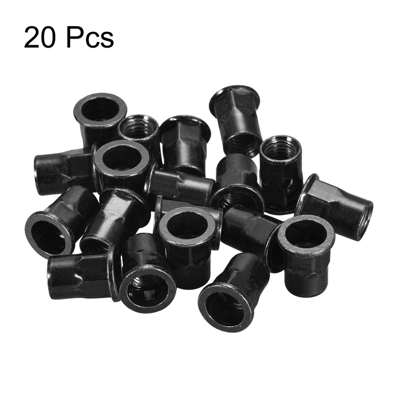 sourcing map M10 Rivet Nuts, Thread Half Hexagonal Carbon Steel