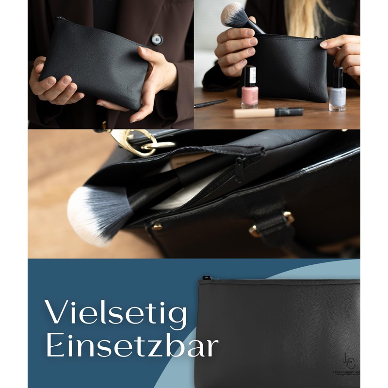 Lederfabrik Garnier® Women's Hygiene Case Black - Premium PU Leather,