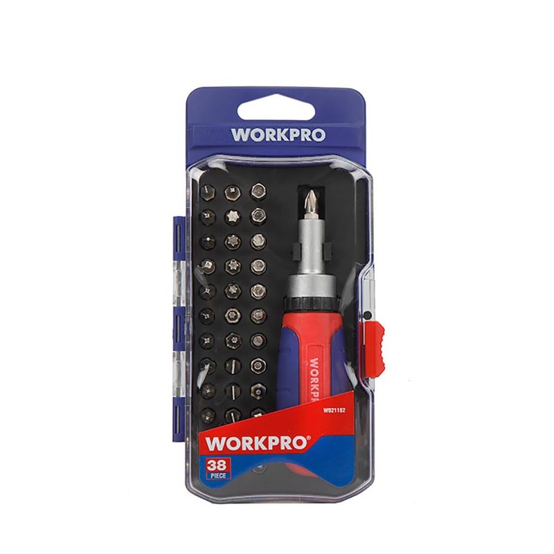 WORKPRO 38 Piece Screwdriver Set with Ratchet Handle 19 x