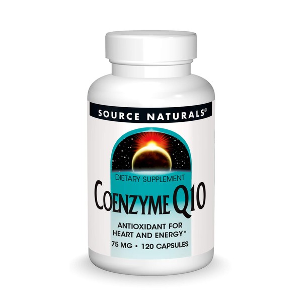 Source Natural Coenzyme Q10 Antioxidant Support 75 mg For Heart, Brain, Immunity, & Liver Support - 120 Capsules