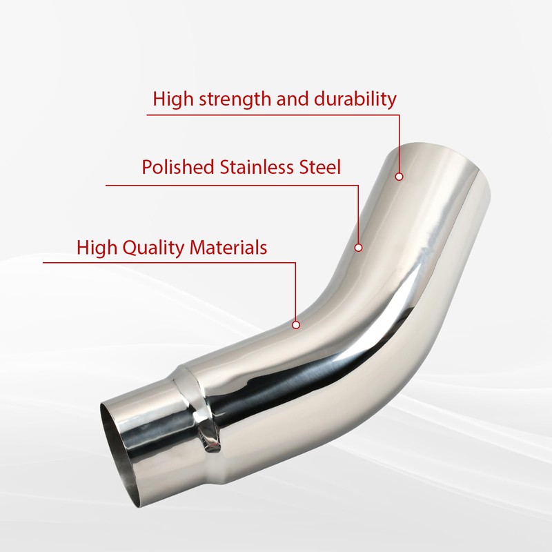 FGJQEFG 5 Inch Stainless Steel Polished Diesel Exhaust Elbow Tip,5''