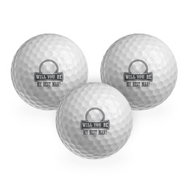 DV DESIGN 3 x Golf Balls - Will You Be My Best Man? Groomsman Reveal Golfing Golfer Fan Sport Wedding Marriage Groomsmen Friend Men Gift #GB0036