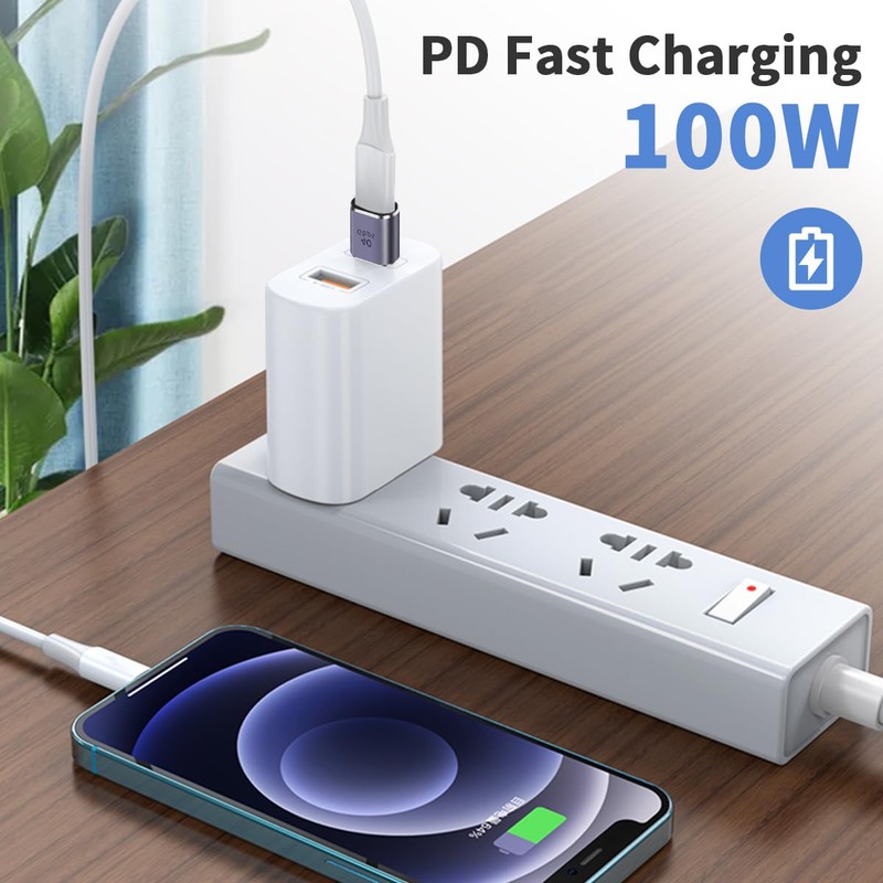 Duttek USB C Extension Adapter 100W, Right Angle USB C