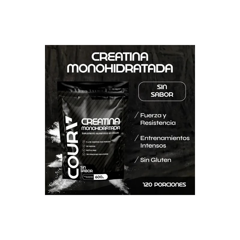 Coura Creatina Monohidratada En Polvo 600g P/ 120 Servicios Sabor