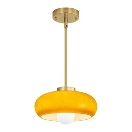 Yunnix Pendant Light Fixture Globe Glass Light Mid Century Modern Light Hallway Light Fixture Slopping Ceiling Light Living Room Kitchen Bedroom Entryway Brown (Bulbs Not Included)