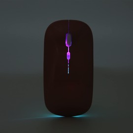 Rosvola Ratón para Juegos Ultra Thin Color Backlit 1600DPI 2.4G Ratón Inalámbrico para Oficina para Computadora para Computadora Portátil (Negro)