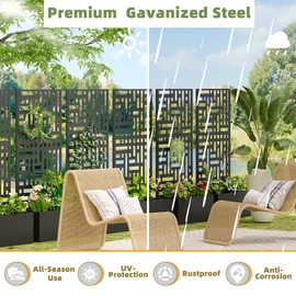 Casaphoria Metal Raised Garden Bed with Trellis and Wheels, 59"x30"x12" Planter Box for Climbing Plants, Vegetables & Vines, Features Drainage Holes and Privacy Screen (Black-Helen)