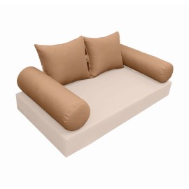 *COVER ONLY*-Style 4 Outdoor Bolster Pillow Cushion Knife Edge Queen AD104