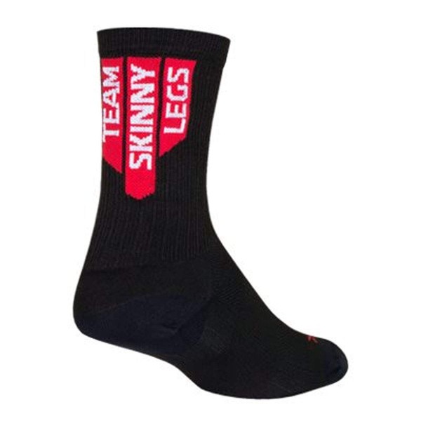 SockGuy SGX 6in Team Skinny Legs Red Performance Cycling/Running Socks