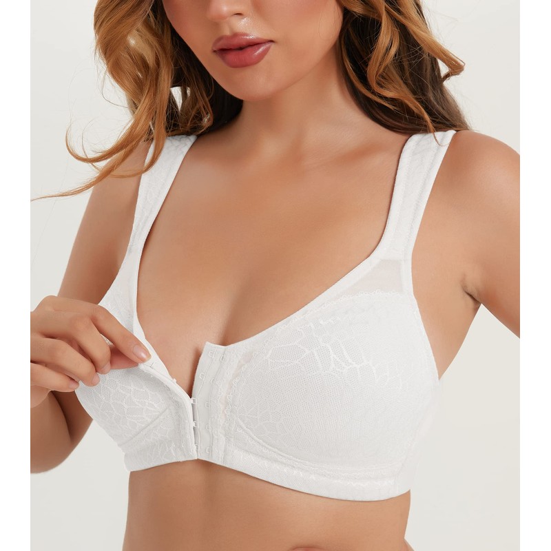 HACI Women's Front Closure Full Coverage Back Support Posture Bra