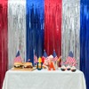4 Pack 4th of July Foil Fringe Curtains, Red White