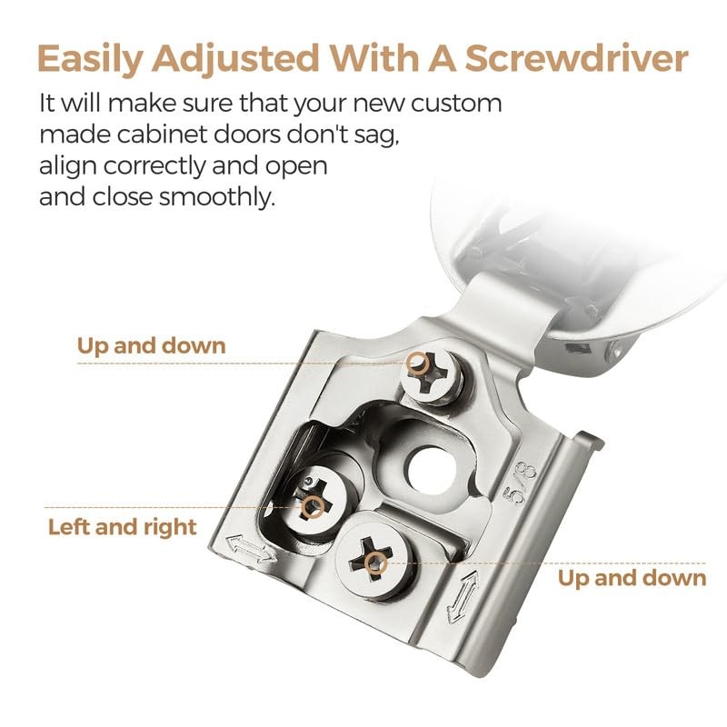 60 Pack 30 Pairs 5/8 inch Overlay Soft Close Hinges