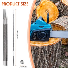 MUYAPAY Round Files for Chainsaws 4.8 mm, Pack of 6 Chainsaw File, 3/8 Chainsaw File, Round File, for Repair and Sharpening Saw Chains, Lawnmower, Chainsaw Chain, Sharpening Tools