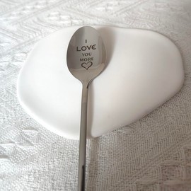 I Love You More Spoon Gifts for Him Her Anniversary Christmas Gift for Boyfriend Girlfriend Romantic Birthday Gifts for Wife Husband Couples 8 Inch Coffee Spoon