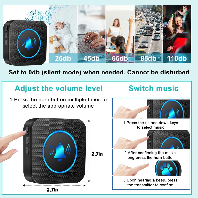 Dog Door Bell for Potty Training, Smart Wireless Doggie Doorbell