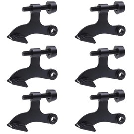 6 Pack Hinge Pin Black Door Stopper - Heavy Duty Door Stopper Black, Adjustable Door Stops with Rubber Bumper Tips, Doorstop Prevents Wall and Door Damage, Easy to Install