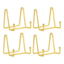 LIONWEI LIONWELI Gold Decorative Plate Stand Holder Picture Frame Stand Easel Display Stand
