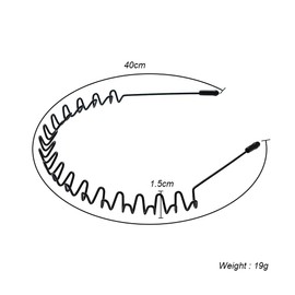 TecHong Fashion Headband for Men Women - Unisex Black Hair Band Hoop Clips, Metal Elastic Non-slip Bandeau